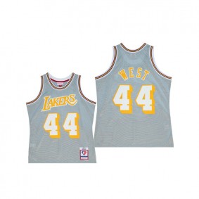 Jerry West Los Angeles Lakers #44 Silver Retro 75th Jersey Classic