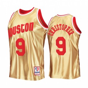 Houston Rockets Josh Christopher Gold 75th Anniversary Men Jersey Hardwood Classics