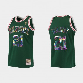 Bucks Jrue Holiday 75TH Green HWC Limited Jersey Diamond Edition