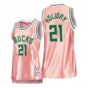 Jrue Holiday Milwaukee Bucks Rose Gold Jersey 75th Anniversary Pink Women's