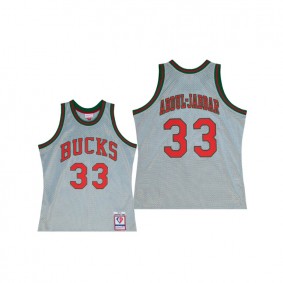 Kareem Abdul-Jabbar Milwaukee Bucks #33 Silver Retro 75th Jersey Classic