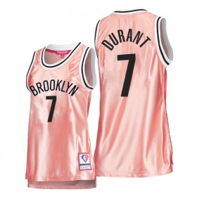 Hot Lady's Brooklyn Nets #7 Kevin Durant Pink Rose Gold Jersey 75th Anniversary