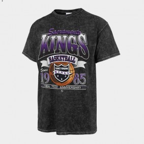 Sacramento Kings 75th Anniversary City Edition T-Shirt Black Mineral Wash Vintage Tubular Tee