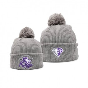 Sacramento Kings NBA 75th Season Pom Beanie Knit Hat Grey