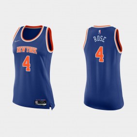 Knicks 75th Anniversary Blue Derrick Rose Women's Jersey Icon