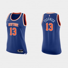 Knicks 75th Anniversary Blue Evan Fournier Women's Jersey Icon