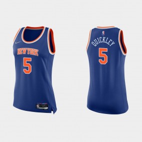 Knicks 75th Anniversary Blue Immanuel Quickley Women's Jersey Icon