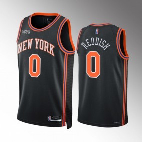 New York Knicks Cameron Reddish #0 Black City Edition Jersey 75th Diamond Badge