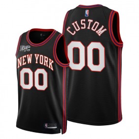 Knicks Custom 2021-22 City Edition Jersey Black