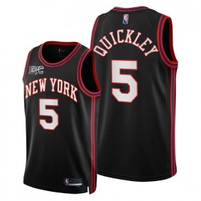 Knicks Immanuel Quickley 2021-22 City Edition Jersey Black