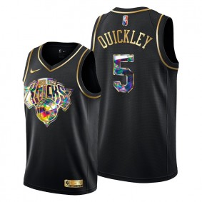 Knicks Immanuel Quickley 2021-22 Diamond Logo Jersey Black