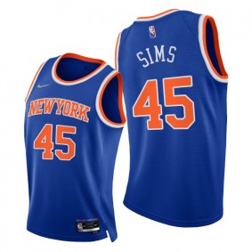 Knicks Jericho Sims 2021-22 75th Diamond Anniversary Jersey Blue