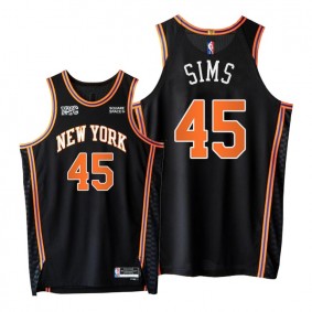 Jericho Sims Knicks 2021-22 City Edition Black Jersey NBA 75th Authentic