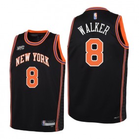 Kemba Walker New York Knicks Black 2021-22 City Edition Jersey - Kids