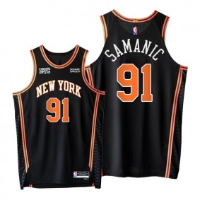 Luka Samanic Knicks 2021-22 City Edition Black Jersey NBA 75th Authentic