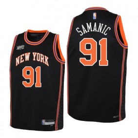 Luka Samanic New York Knicks Black 2021-22 City Edition Jersey - Kids