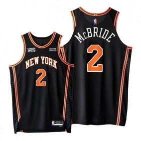 Miles McBride Knicks 2021-22 City Edition Black Jersey NBA 75th Authentic