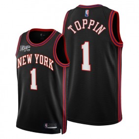 Knicks Obi Toppin 2021-22 City Edition Jersey Black