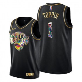 Knicks Obi Toppin 2021-22 Diamond Logo Jersey Black