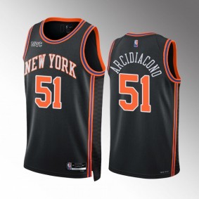 New York Knicks Ryan Arcidiacono #51 Black City Edition Jersey 75th Diamond Badge