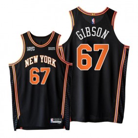 Taj Gibson Knicks 2021-22 City Edition Black Jersey NBA 75th Authentic