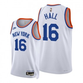 Tyler Hall #16 New York Knicks 2021-22 Classic Edition White Jersey 75th Anniversary