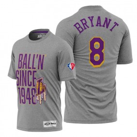 Kobe Bryant Lakers Since 1948 Gray Tee