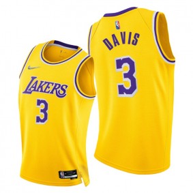 Lakers Anthony Davis 2021-22 75th Diamond Anniversary Jersey Gold