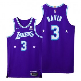 Anthony Davis Lakers 2021-22 City Edition Purple Jersey NBA 75th Authentic