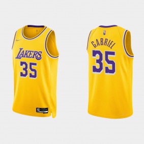 Lakers 75th Anniversary Gold Wenyen Gabriel Jersey Icon