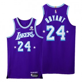 Kobe Bryant Lakers 2021-22 City Edition Purple Jersey NBA 75th Authentic