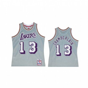 Wilt Chamberlain #13 Los Angeles Lakers Retro 75th Jersey Silver