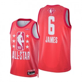 LeBron James 2022 Cleveland All-Star Maroon 75th Patch Jersey Lakers #6