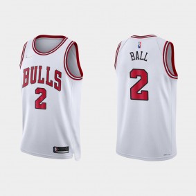 Bulls Lonzo Ball 2021/22 75th Diamond White Jersey Association