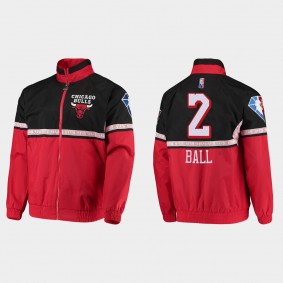 75th Bulls Lonzo Ball Full-Zip Jacket Red Black