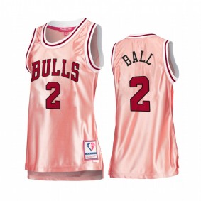 Lonzo Ball Chicago Bulls Rose Gold Jersey #2 Pink 75th Anniversary Women's Tank
