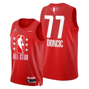 Luka Doncic 2022 Cleveland All-Star Maroon 75th Patch Jersey Mavericks #77