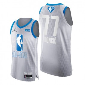 Luka Doncic 2022 All-Star Grey Blue NBA 75th Authentic Jersey Mavericks #77