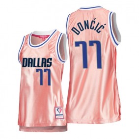 Luka Doncic Dallas Mavericks Rose Gold Jersey 75th Anniversary Pink Women's