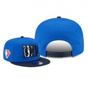 Dallas Mavericks 2021 NBA Draft Blue Hat 75th Anniversary Logo