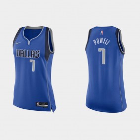 Mavericks 75th Anniversary Blue Dwight Powell Women's Jersey Icon