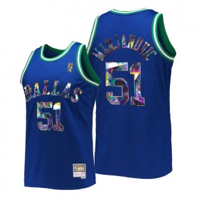 Dallas Mavericks Boban Marjanovic #51 Jersey NBA 75th Anniversary Diamond Blue Retro