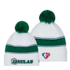 Dallas Mavericks City Edition NBA 75th Season Knit Hat White