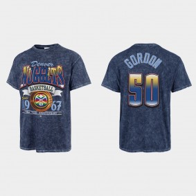 Nuggets 75th City Aaron Gordon Mineral Wash T-shirt Navy Vintage Tubular