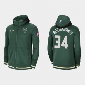 Bucks 75th Anniversary Giannis Antetokounmpo Full-Zip Hoodie Hunter Green