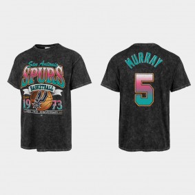 Spurs 75th City Dejounte Murray Mineral Wash T-shirt Black Vintage Tubular