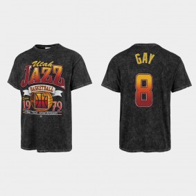 Jazz 75th City Rudy Gay Mineral Wash T-shirt Black Vintage Tubular