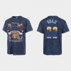 Nuggets 75th City Zeke Nnaji Mineral Wash T-shirt Navy Vintage Tubular