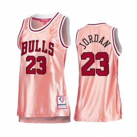 Michael Jordan Chicago Bulls Rose Gold Jersey #23 Pink 75th Anniversary Women's Tank