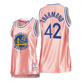 Hot Lady's Golden State Warriors #42 Nathaniel Thurmond Pink Rose Gold Jersey 75th Anniversary